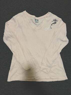 Vintage Nike Y2K Cyber Grunge Embroidered Thermal V-Neck Shirt Size XXL